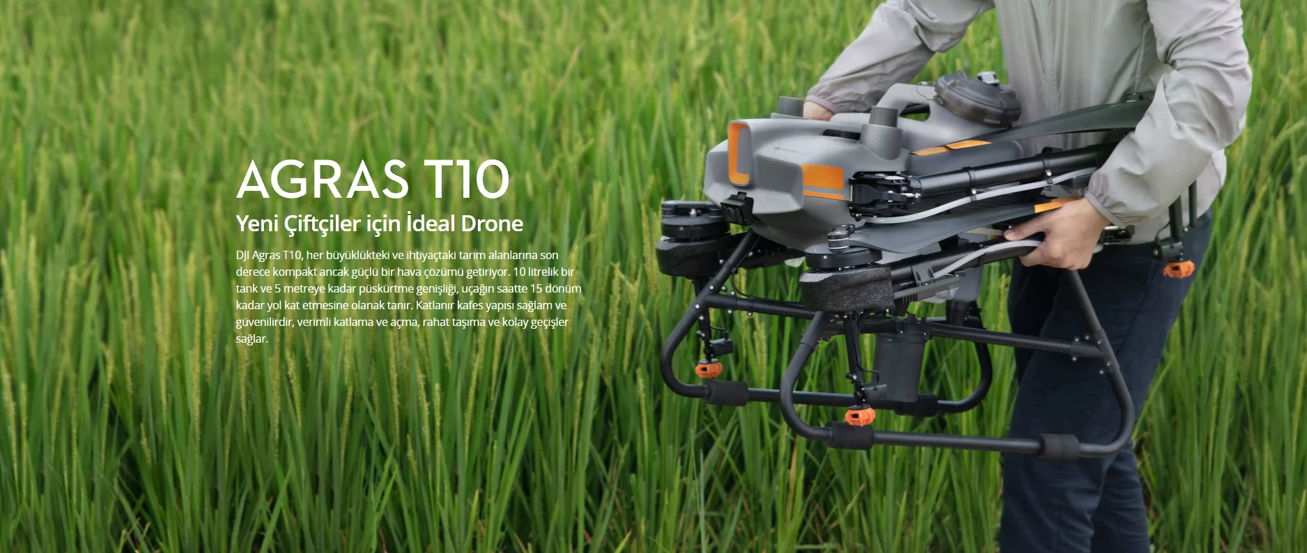 DJI Agras T10 zirai ilaçlama İHA'sı