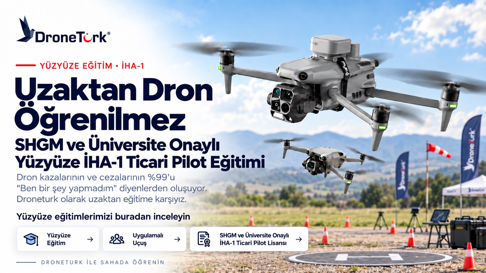 DroneTürk Yüz Yüze İHA-1 Ticari Pilot Eğitimi